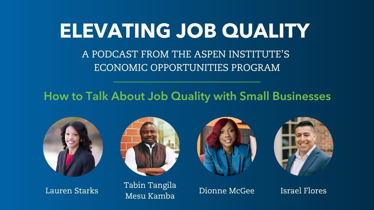 Cover image that features a headshot of four speakers: Lauren Starks, Tangila Mesu Kamba, Dionne McGee, and Israel Flores. This image links to the episode on YouTube.