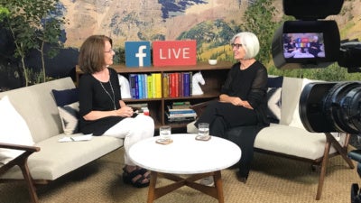 Maureen Conway and Eileen Fisher at Ideas Festival
