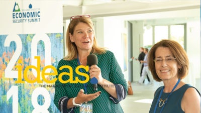 Ida Rademacher and Maureen Conway at the 2018 Economic Security Summit