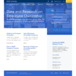 Screenshot of the webpage, "Data and Research on Employee Ownership" by the National Center for Employee Ownership