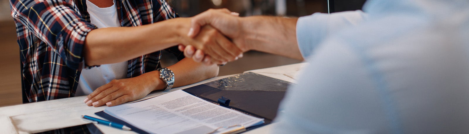 Woman signing contract