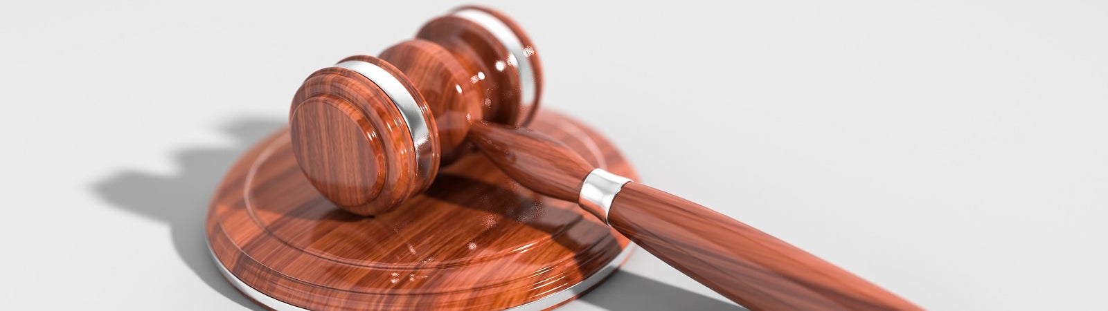 Gavel on white background