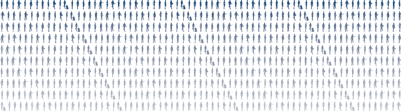 Silhouette icons representing young people in different occupations