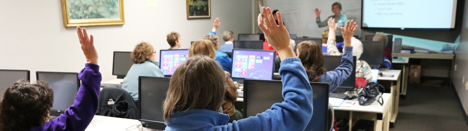 Workers in a classroom