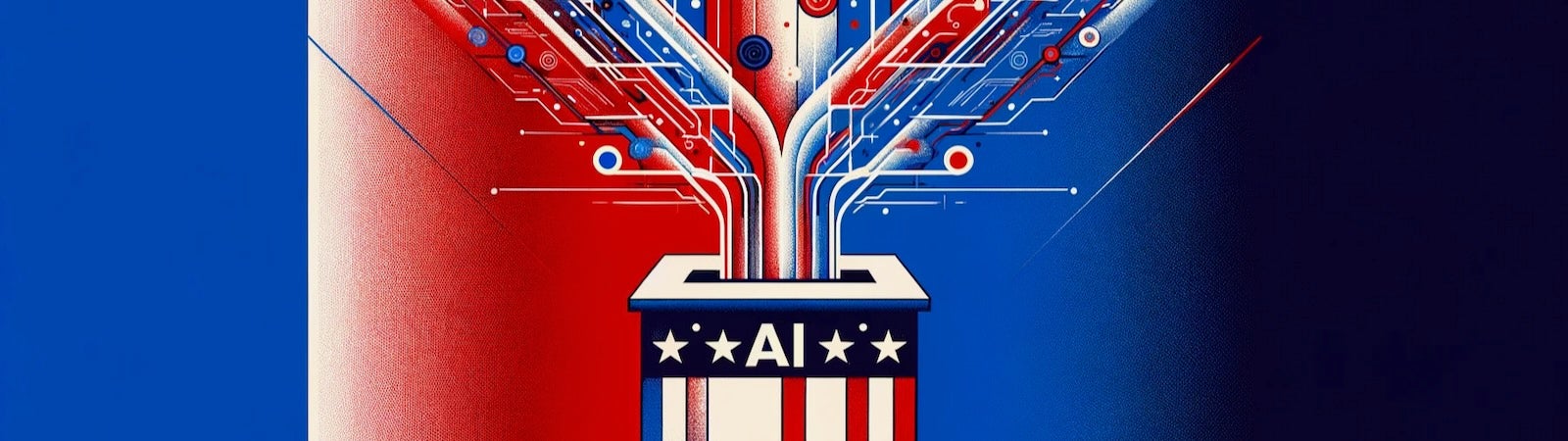 An AI generated image created to illustrate the effects of AI will have on our elections.