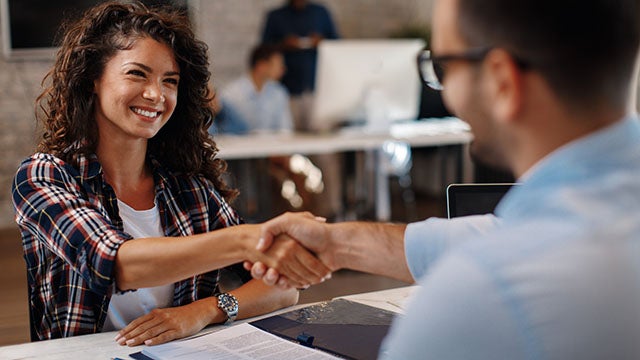 Woman signing contract