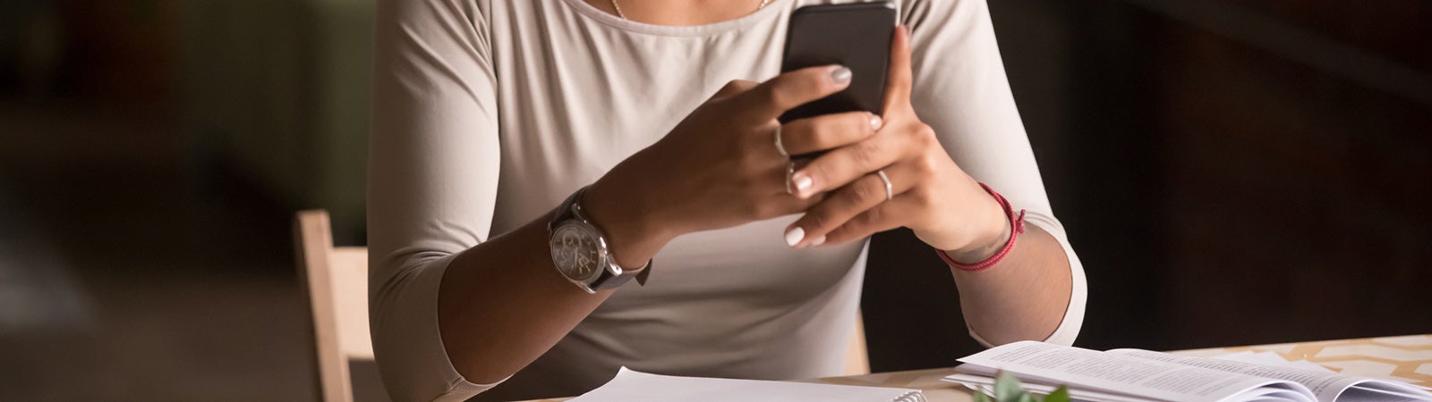 Upset woman texting