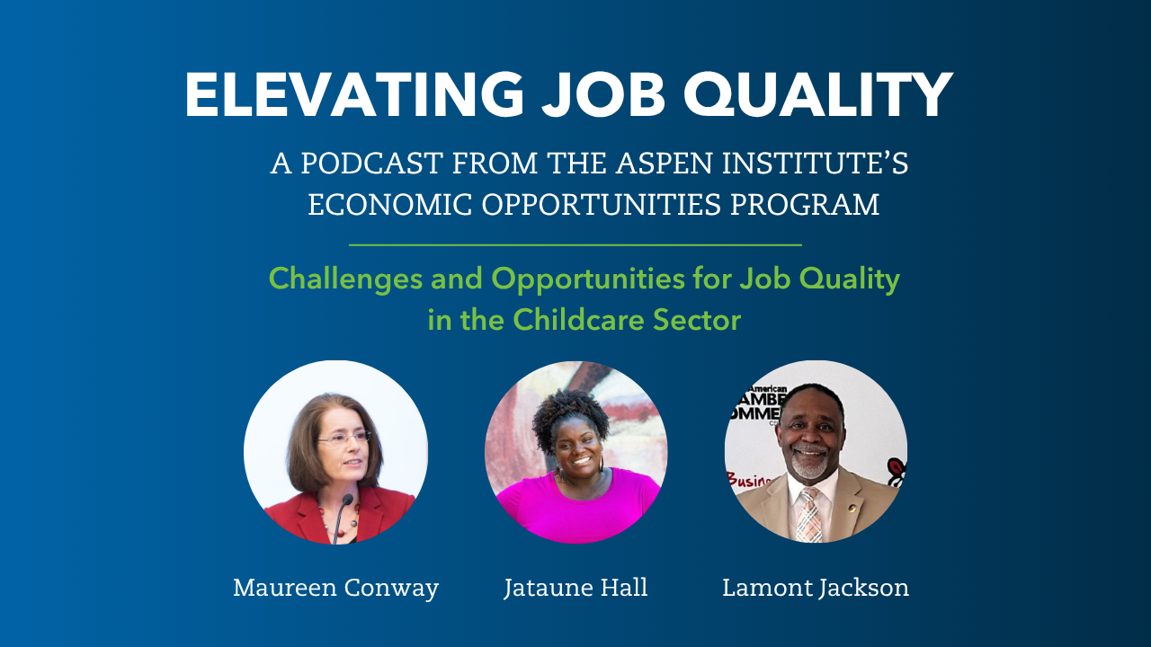 Cover image that features a headshot of three speakers: Maureen Conway, Jataune Hall, and Lamont Jackson. This image links to the episode on YouTube.