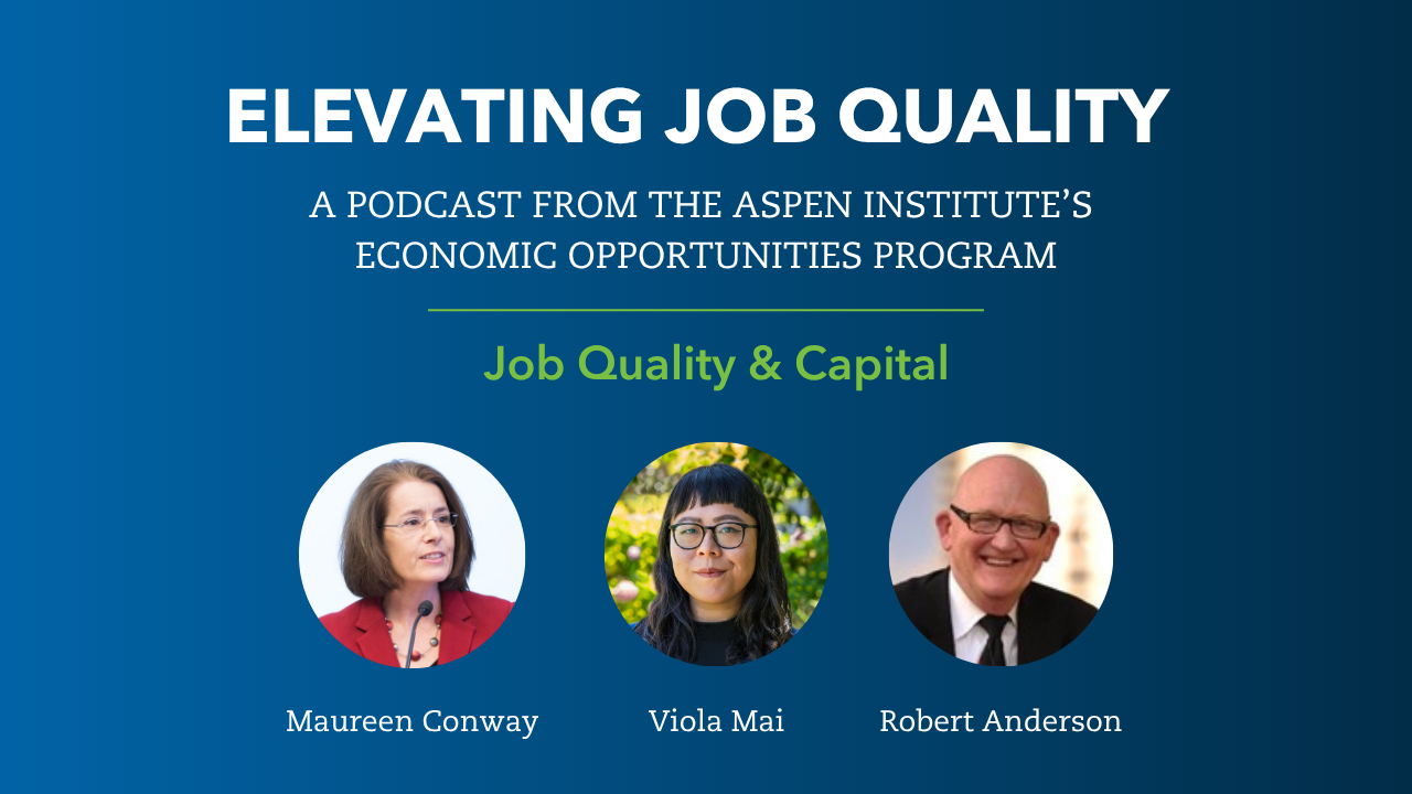 Cover image that features a headshot of three speakers: Maureen Conway, Viola Mai, and Robert Anderson. This image links to the episode on YouTube.