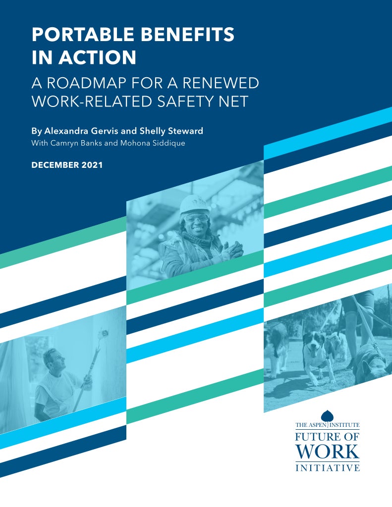 Cover page for the publication "Portable Benefits in Action: A Roadmap for a Renewed Work-Related Safety Net"