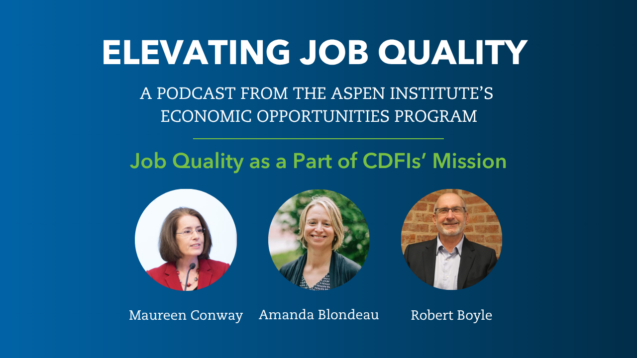 Cover image that features a headshot of three speakers: Maureen Conway, Amanda Blondeau, and Robert Doyle. This image links to the episode on YouTube.