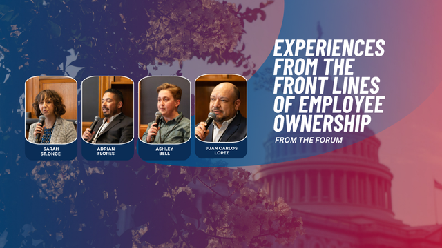Graphic image featuring headshots of four speakers: Sarah St.Onge, Adrian Flores, Ashley Bell, and Juan Carlos Lopez.