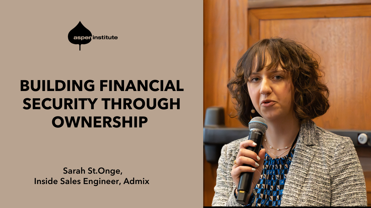Image of Sarah St.Onge with text that reads "Building Financial Security through Ownership."