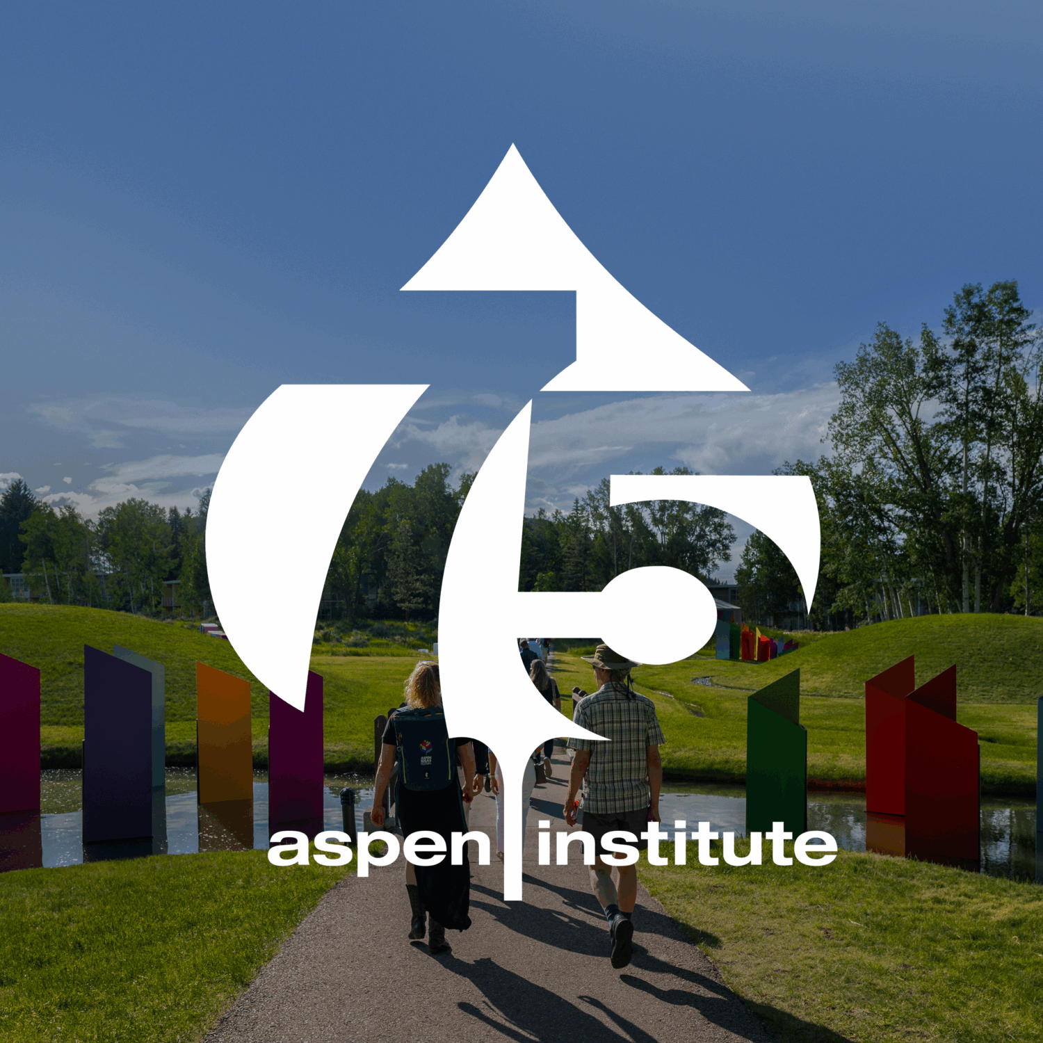 A 75th logo of the Aspen Institute that links to the 75th fundraising campaign. 